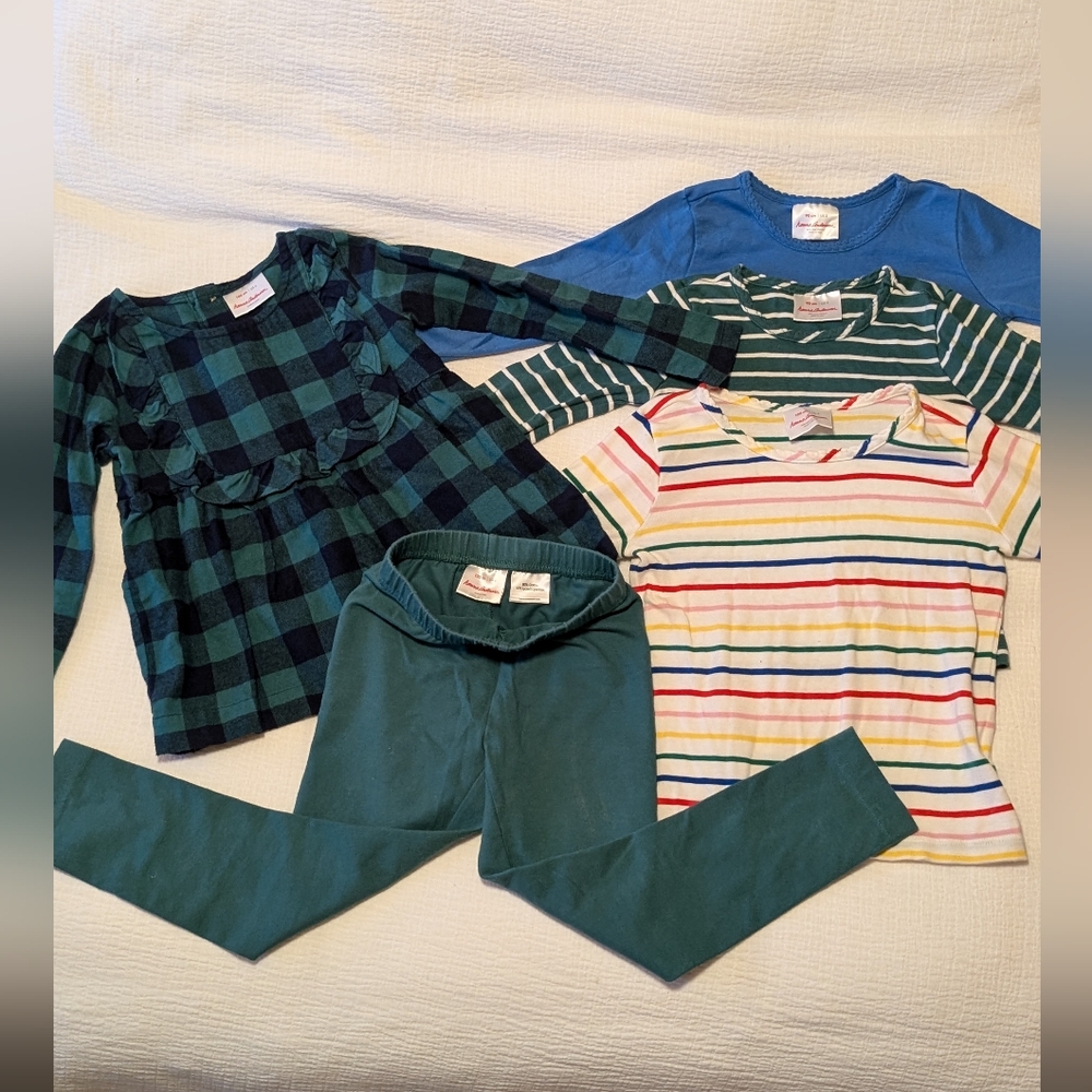 Hanna Andersson lot Plaid Dress Leggings Long Sleeve Shirt size 90 / size 100